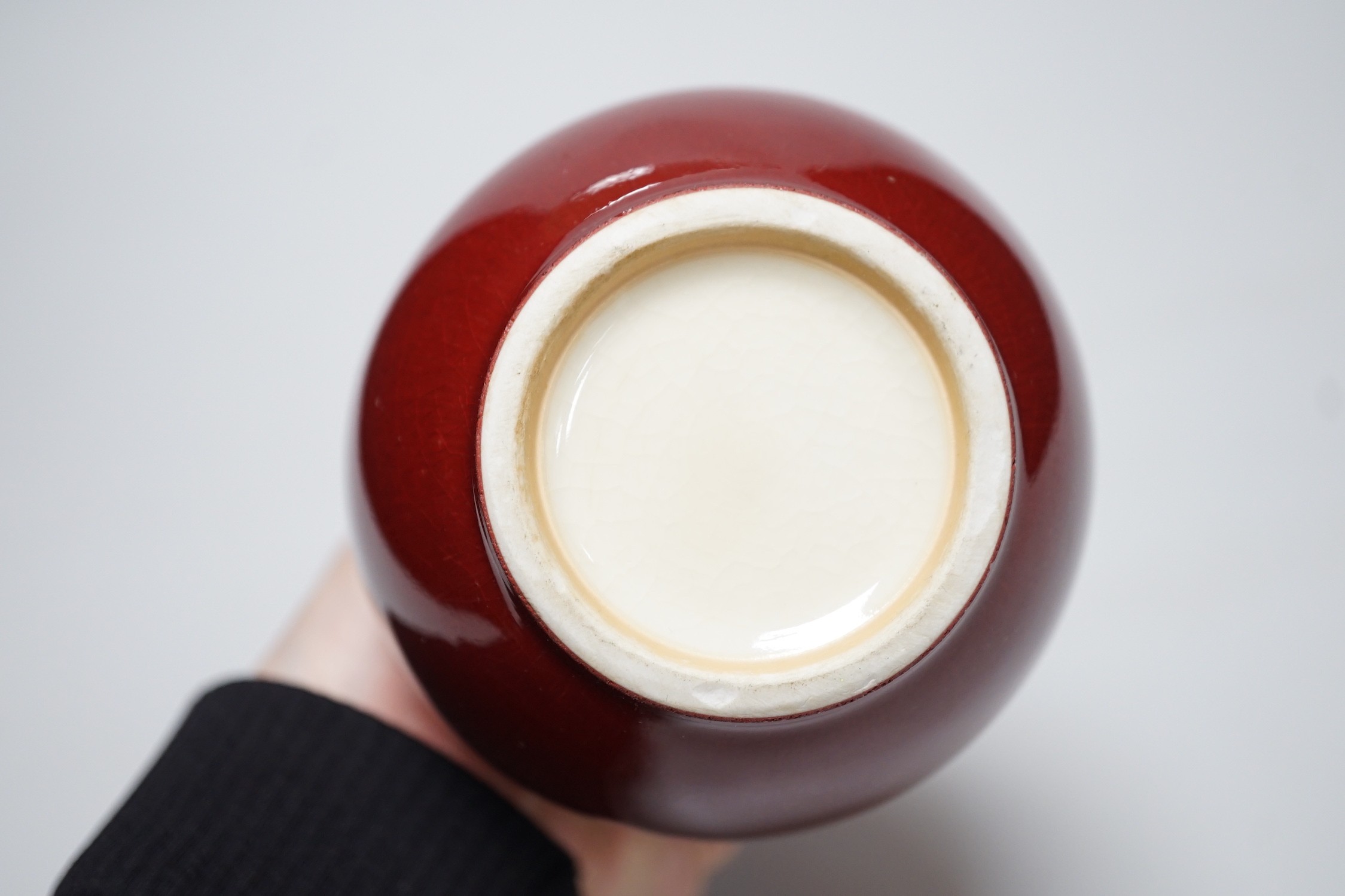 A Chinese sang de boeuf vase, 19.5cms high